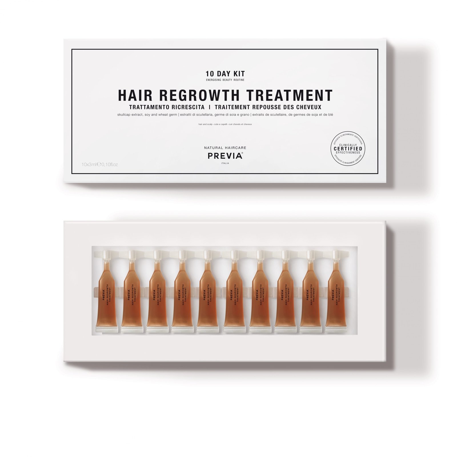 PREVIA Regrowth Kraujotaką skatinančios ampulės 10x3ml
