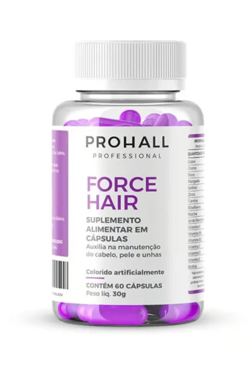 PROHALL PROFESSIONAL Force Hair papildai plaukams, 60 kapsulių